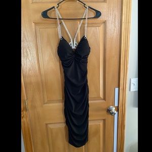 Classy & sexy rinestone cocktail dress